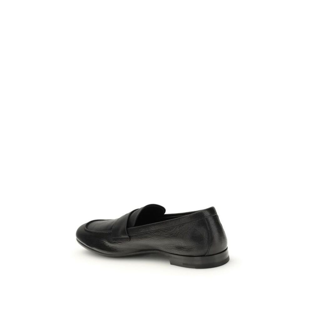 Prada Black Goatskin Slip-On Men's Loafers - Picture 3 of 4